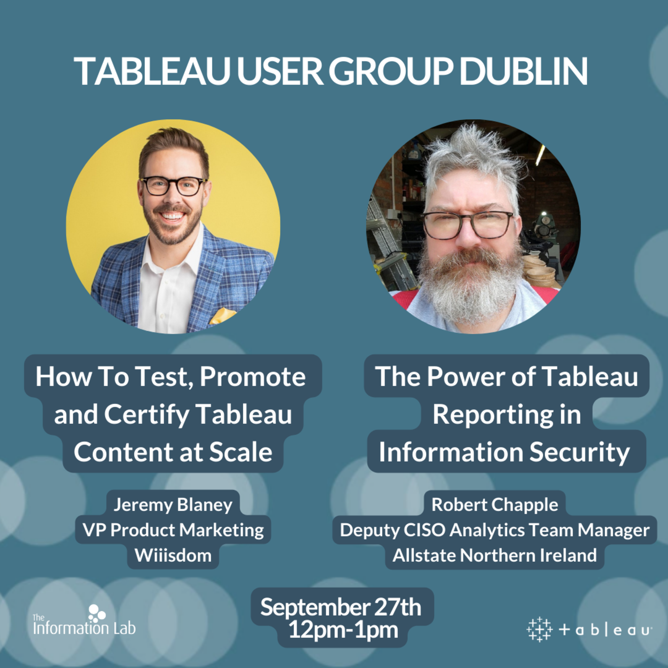 See Tableau Virtual User Group Dublin with Wiiisdom's Jeremy Blaney and